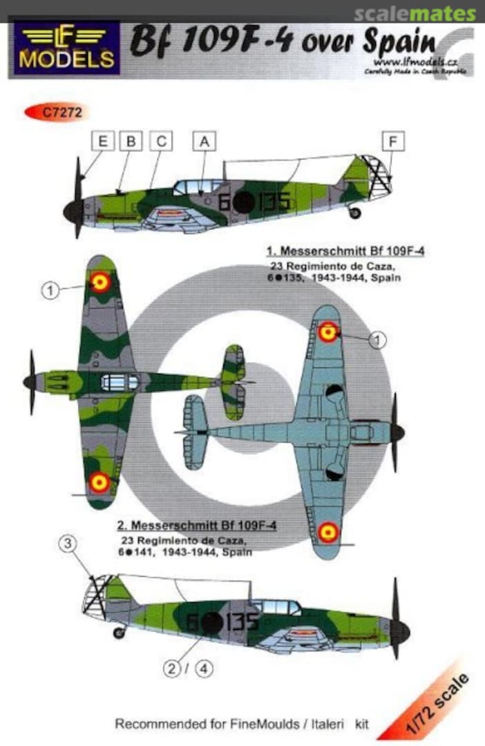 Boxart Messerschmitt Bf 109 F-4 over Spain C7272 LF Models