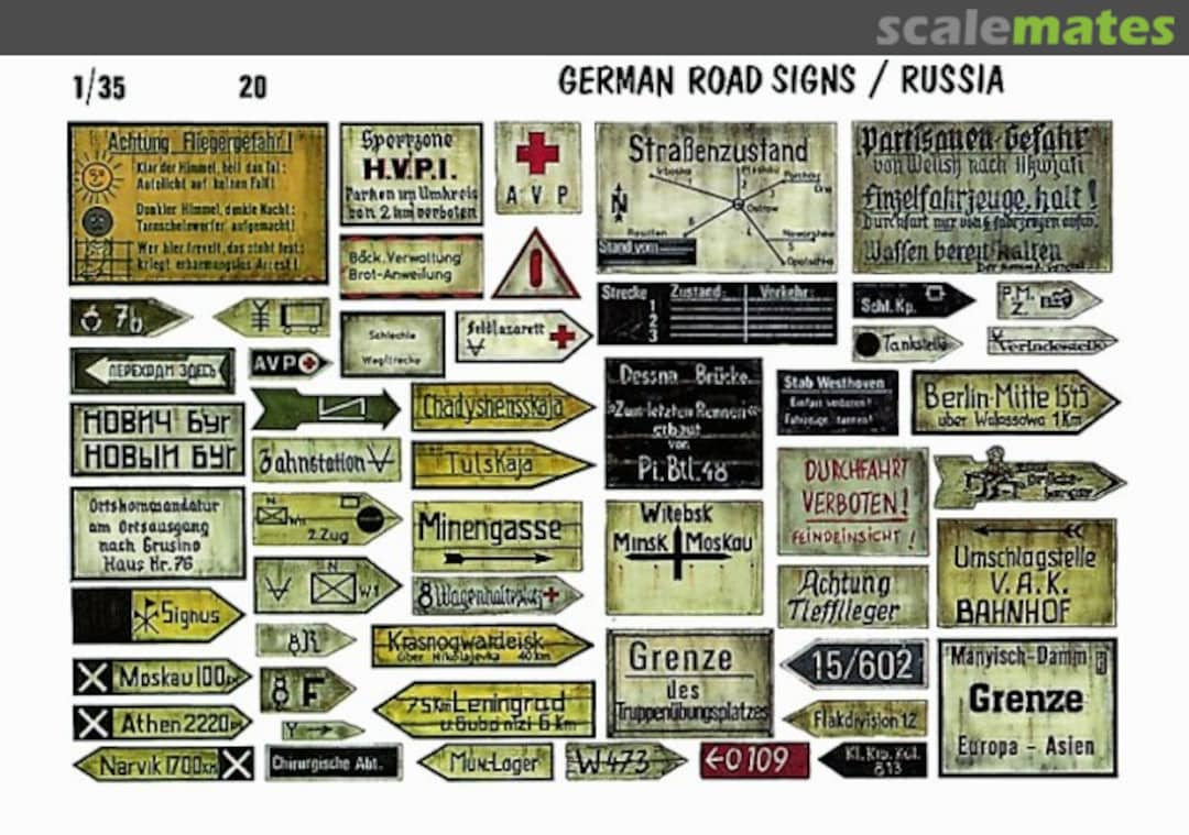 Boxart German Roadsigns Russia 20 Verlinden Productions