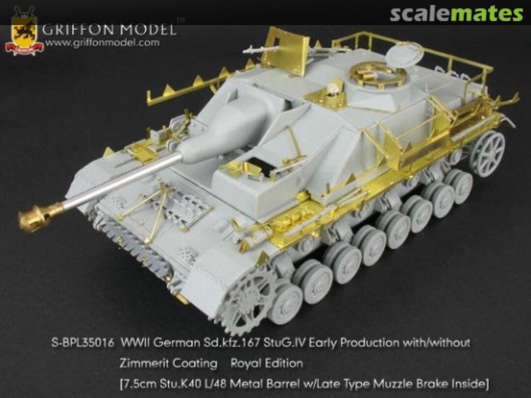 Boxart StuG.IV Early Production with/without Zimmerit Coating - Royal Edition SBPL35016 Griffon Model