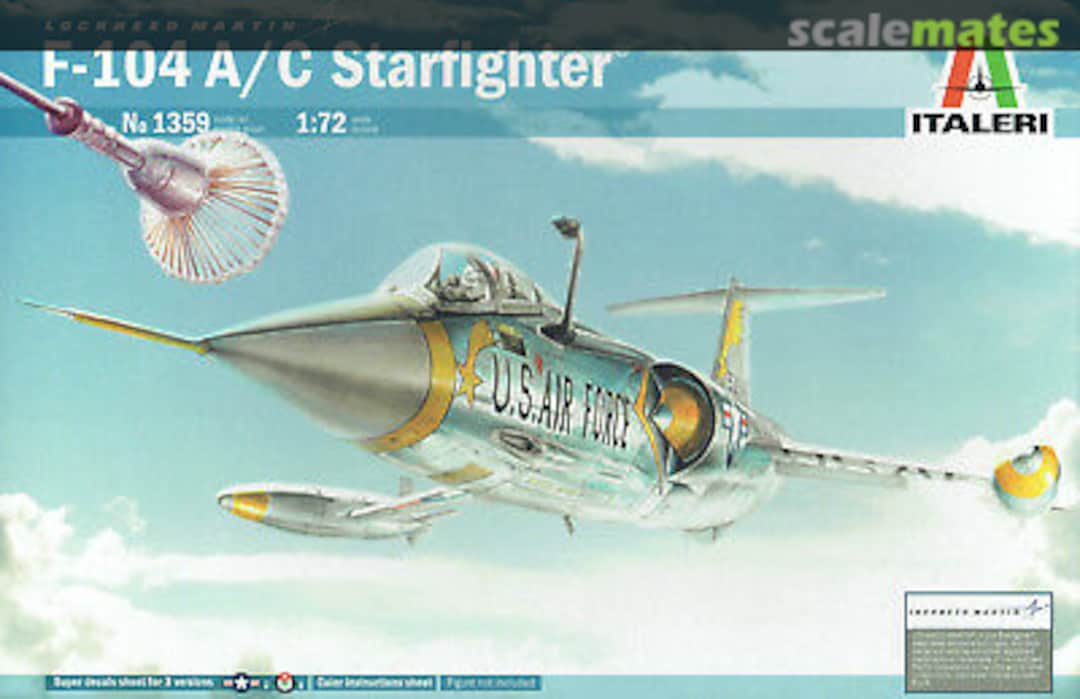 Boxart F-104 A/C Starfighter 1359 Italeri