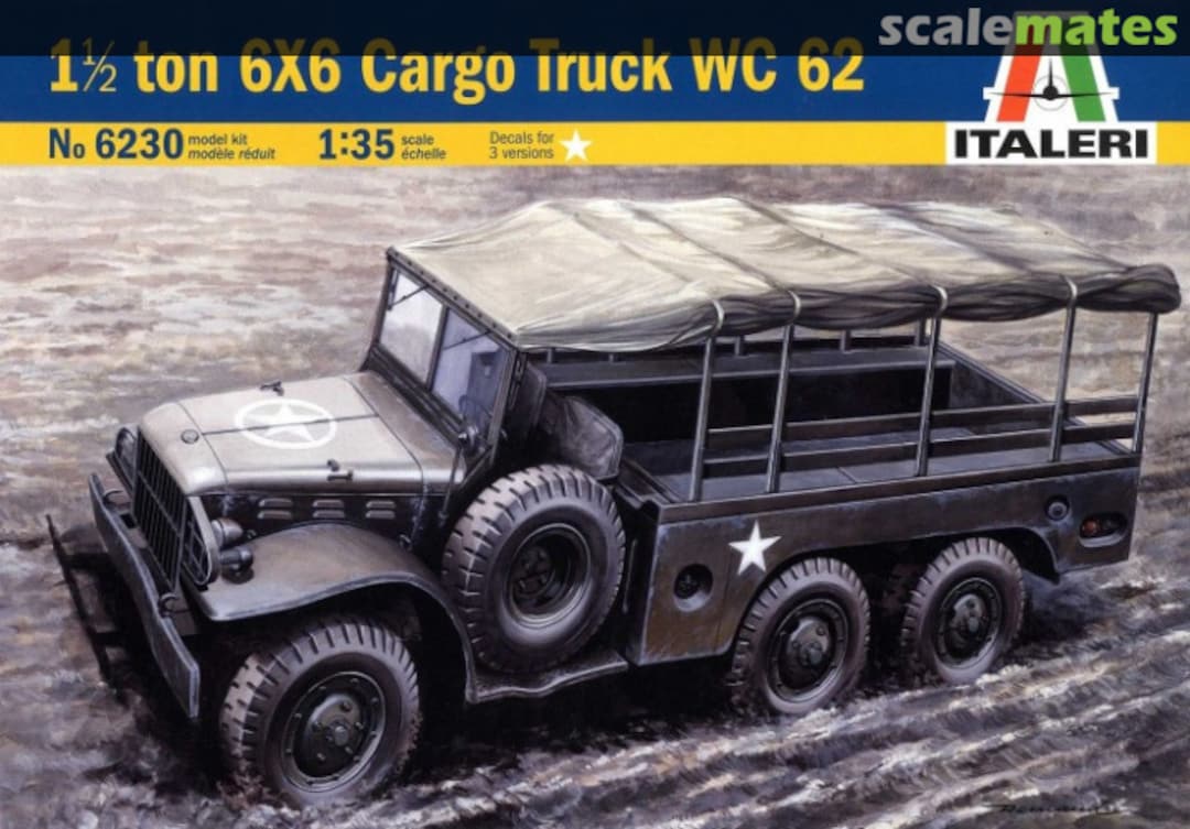 Boxart 1 1/2 ton 6x6 Cargo Truck WC 62 6230 Italeri