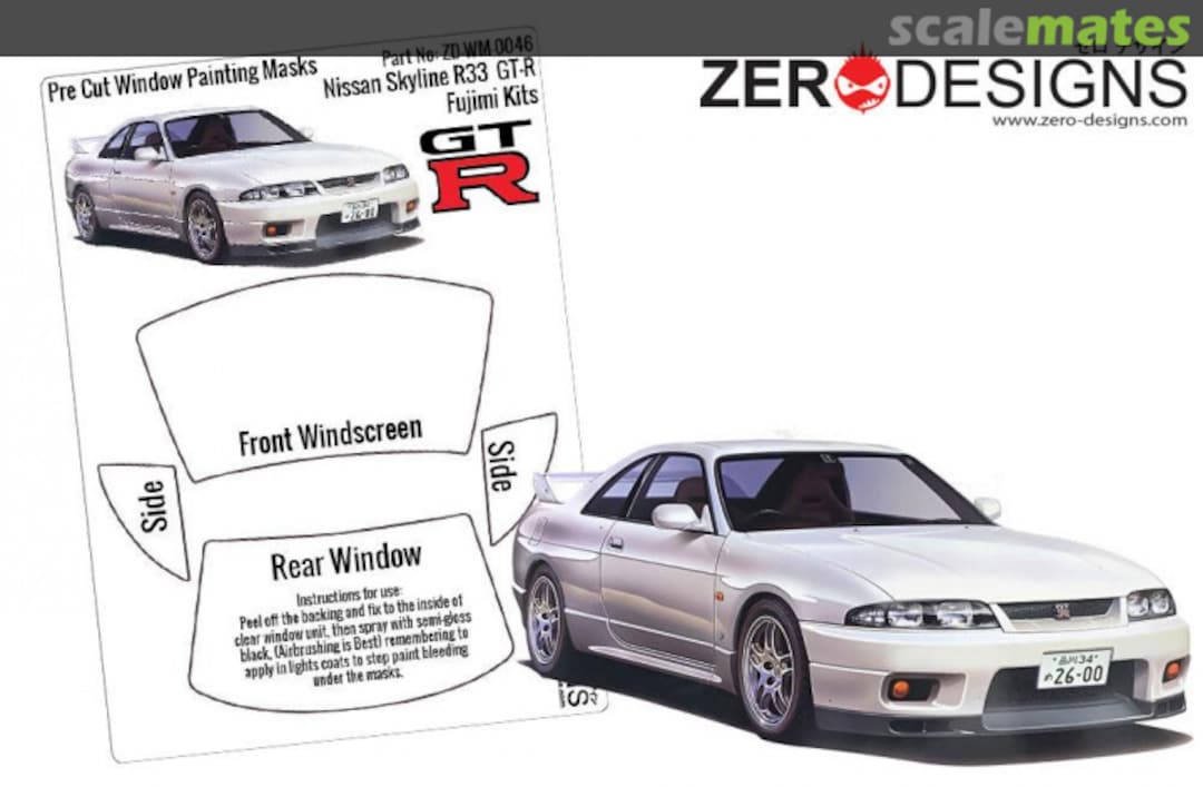 Boxart Nissan Skyline R33 GT-R Pre Cut Window Painting Masks ZD-WM-0046 Zerodesigns