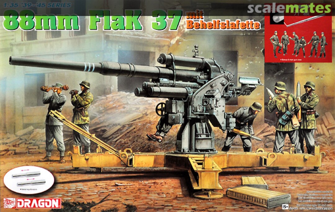 Boxart 88mm FlaK 37 mit Behelfslafette 6523F Dragon