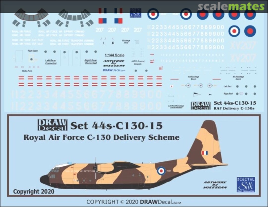 Boxart Royal Air Force C-130Ks, Delivery Scheme 44-C130-15 Draw Decal