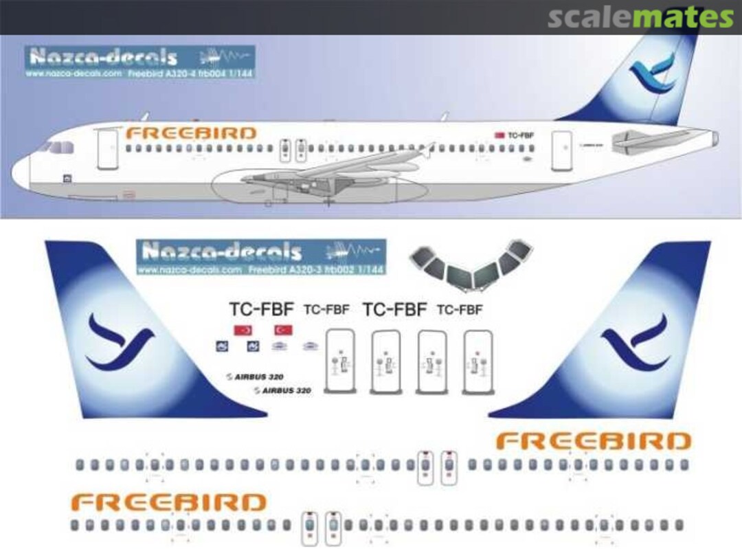 Boxart Airbus A320-212 FRB004 Nazca decals