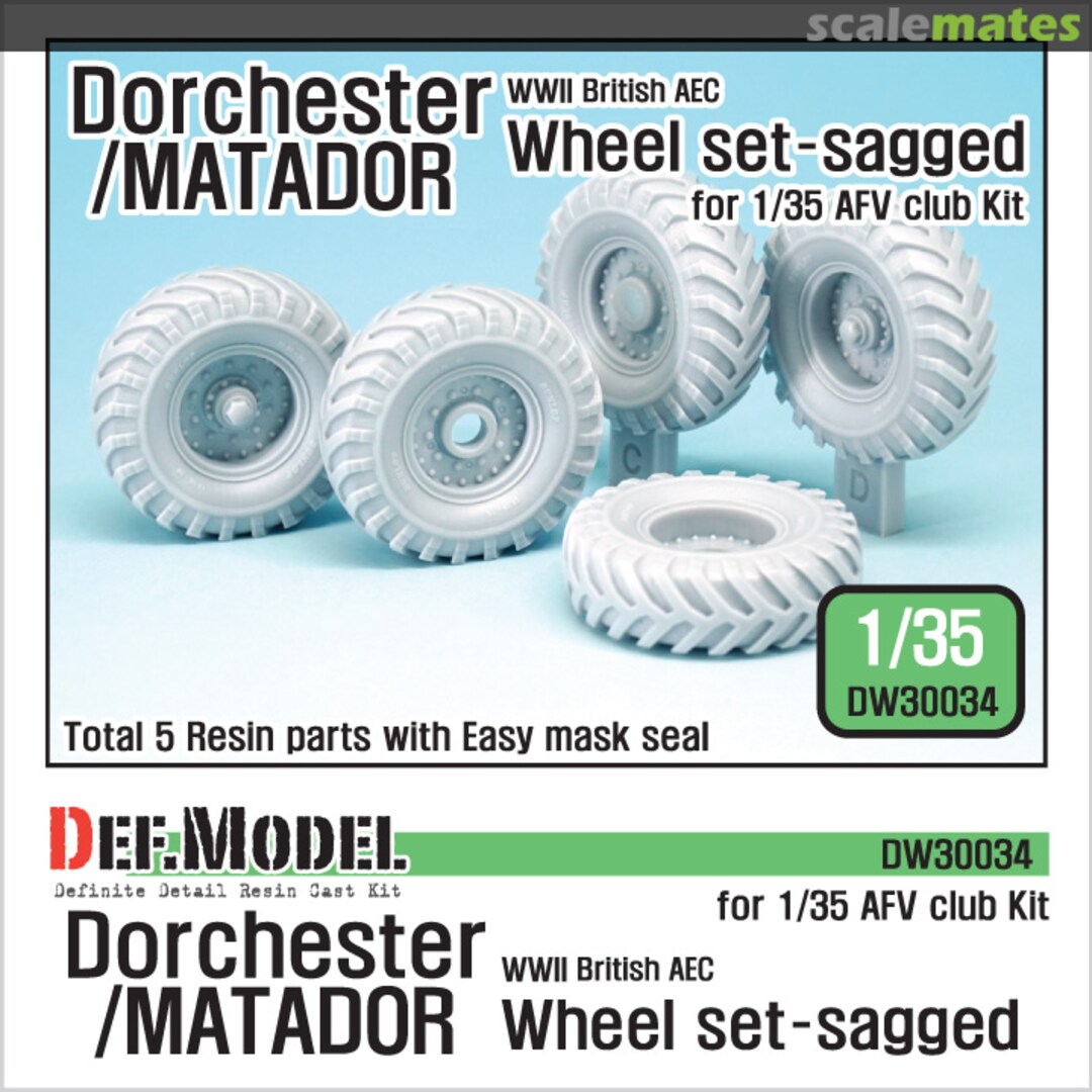 Boxart WW2 British AEC Dorchester Matador Sagged Wheel Set DW30034 Def.Model