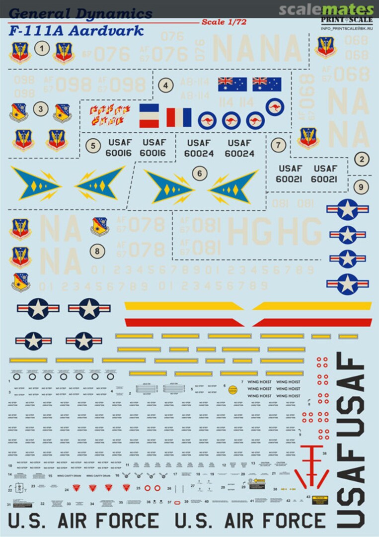 Boxart General Dynamics F-111A Aardvark 72-268 Print Scale