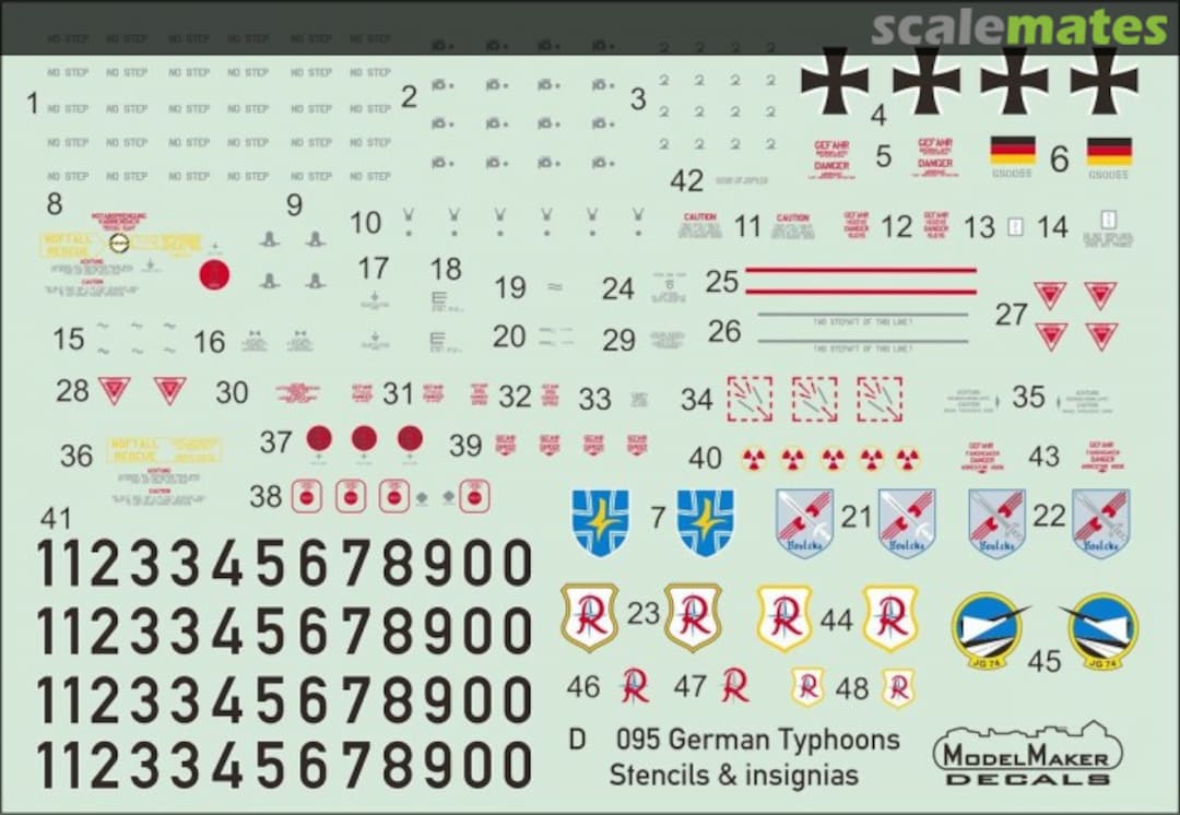 Boxart German Typhoons Stencils & Insignias D32095 ModelMaker