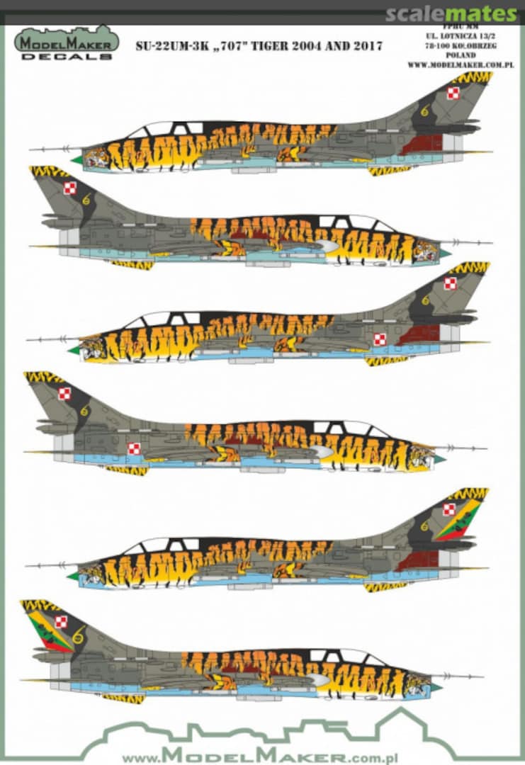 Boxart Su-22UM3K "707" Tiger 2014 and 2017 D72119 ModelMaker