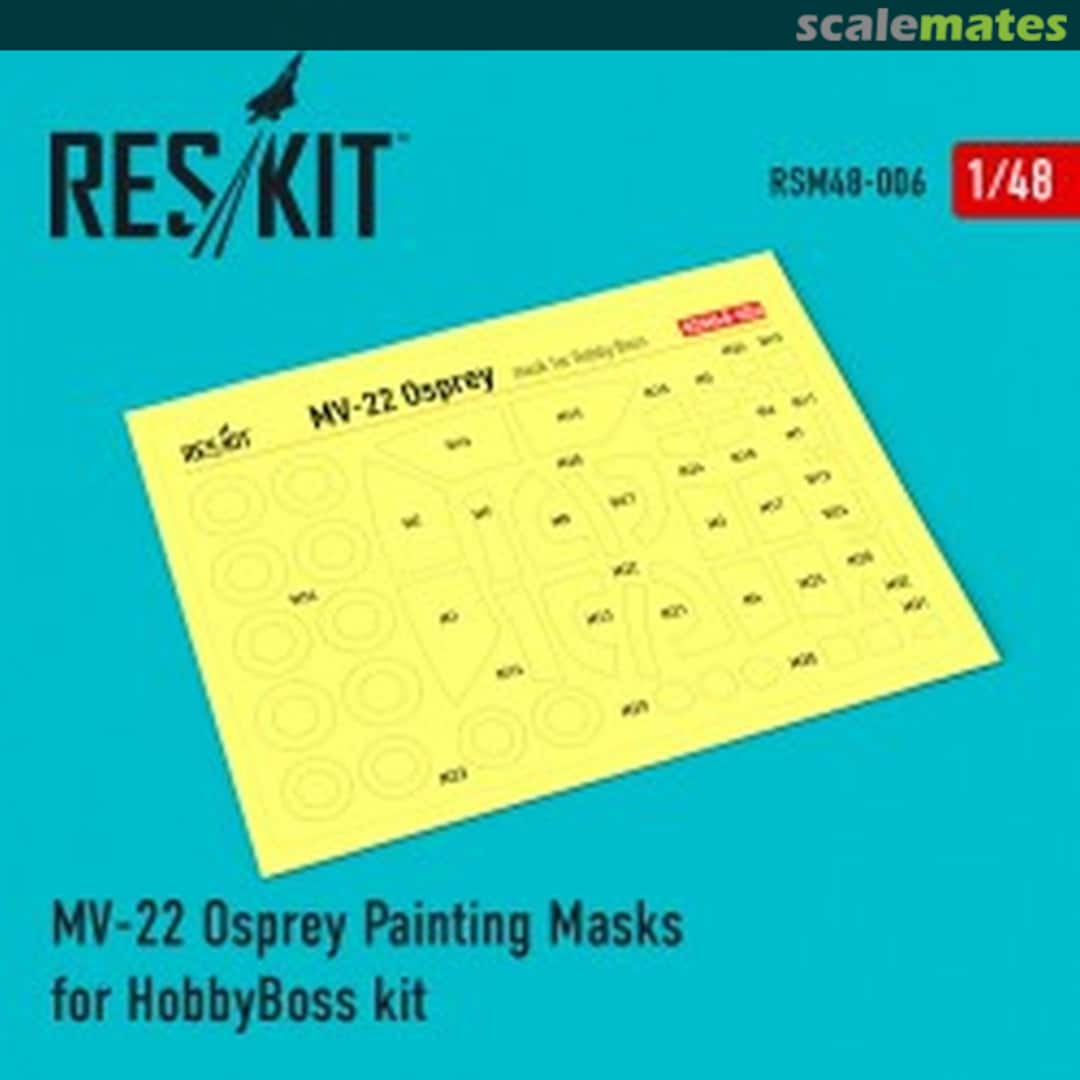 Boxart MV-22 Osprey - painting masks RSM48-0006 ResKit