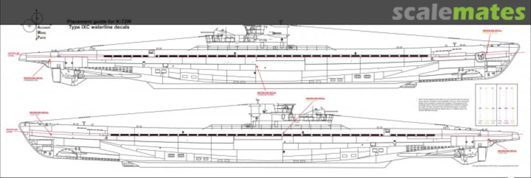 Boxart U-Boat Type IX Waterline Markings K-72W Accurate Model Parts