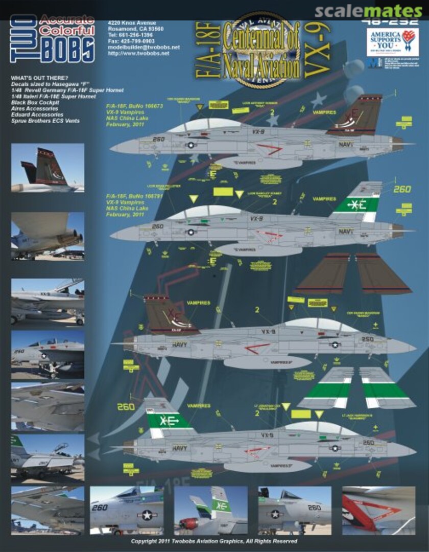 Boxart F/A-18F Centennial of Naval Aviation VX-9 48-232 TwoBobs Aviation Graphics