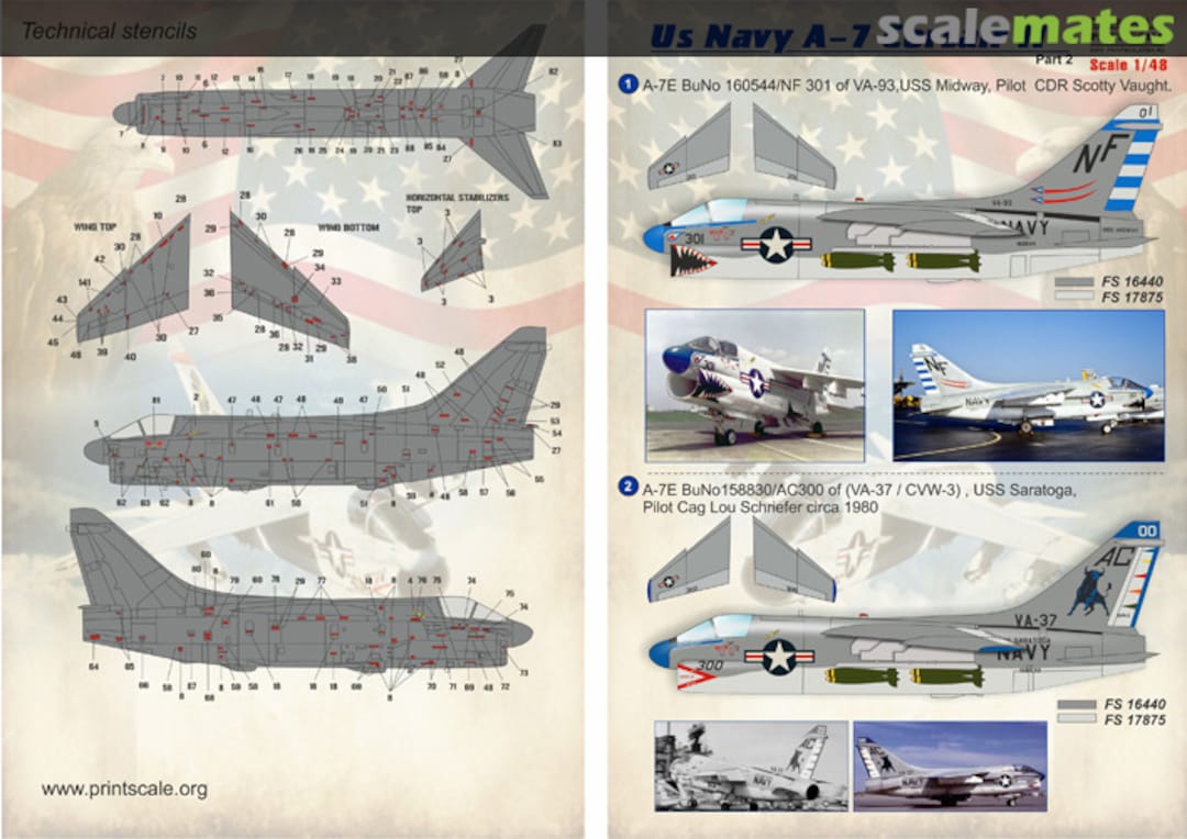 Boxart US Navy A-7 Corsair ll 48-127 Print Scale