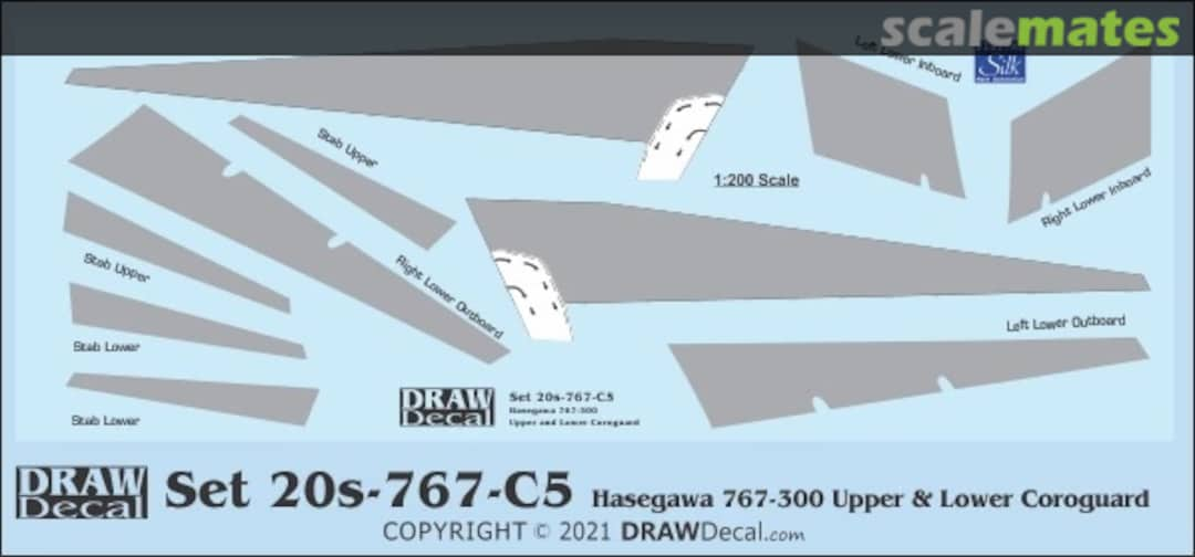 Boxart Hasegawa 767-300 Upper & Lower Coroguard 20-767-C5 Draw Decal