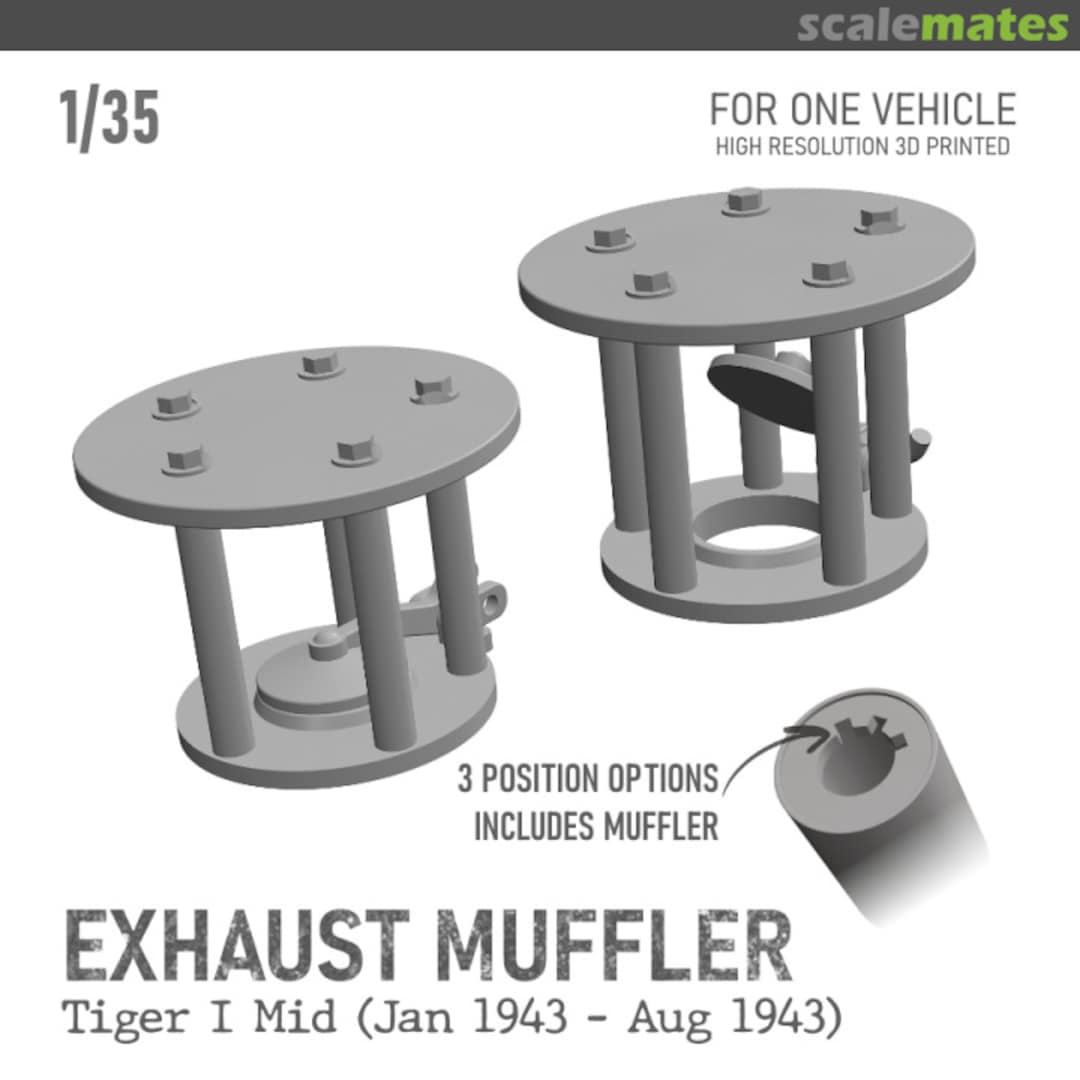 Boxart Exhaust Muffler Tiger I Mid (Jan 1943 - Aug 1943) for TAKOM FW35007 Fibelworks