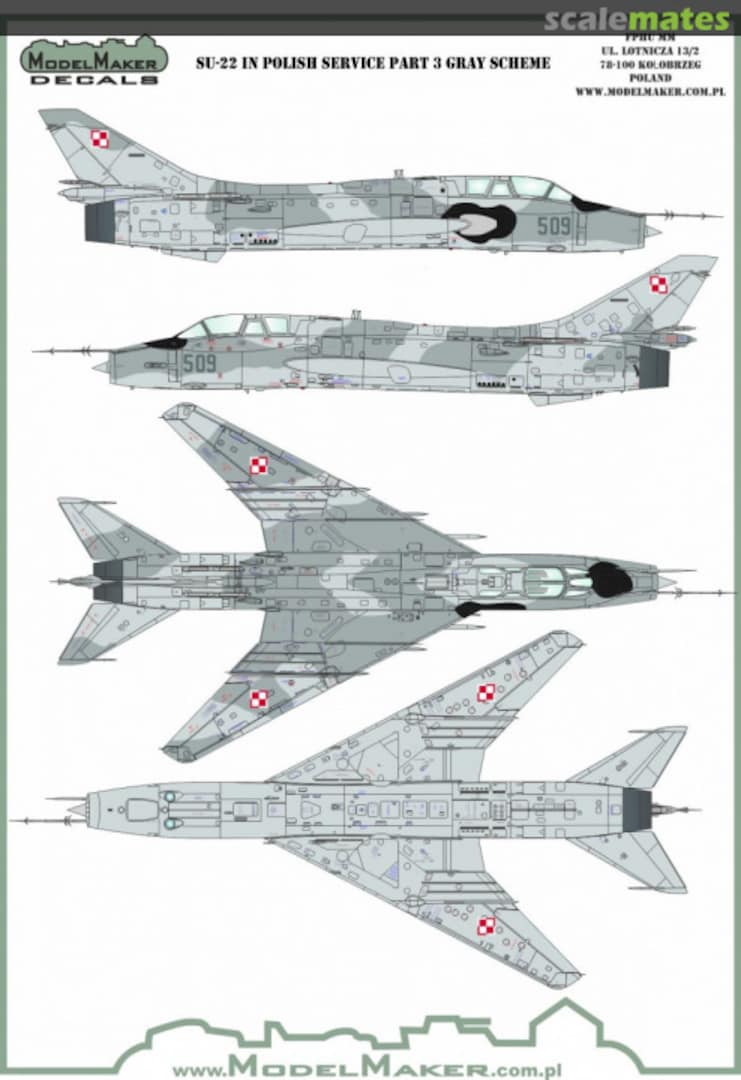 Boxart Su-22 in Polish service Part 3 Gray Scheme D72108 ModelMaker