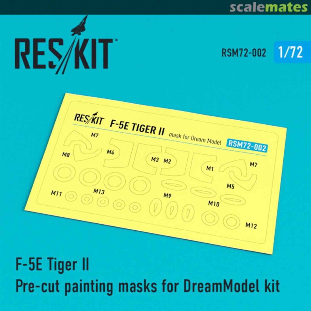 Boxart F-5E Tiger II - painting masks RSM72-0002 ResKit