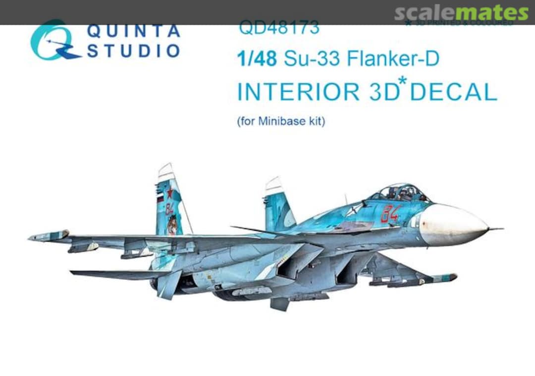 Boxart Su-33 interior 3D decals QD48173 Quinta Studio