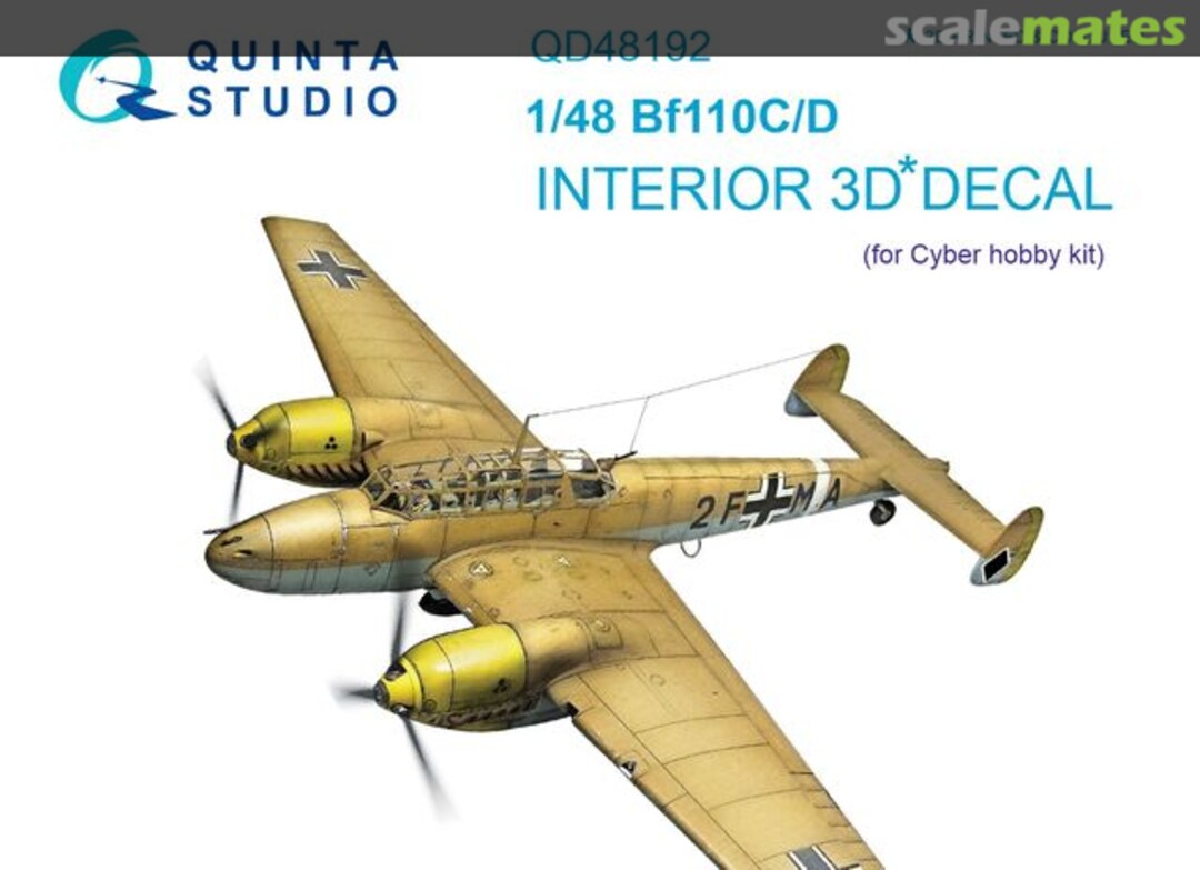 Boxart Bf110C/D interior 3D decals QD48192 Quinta Studio