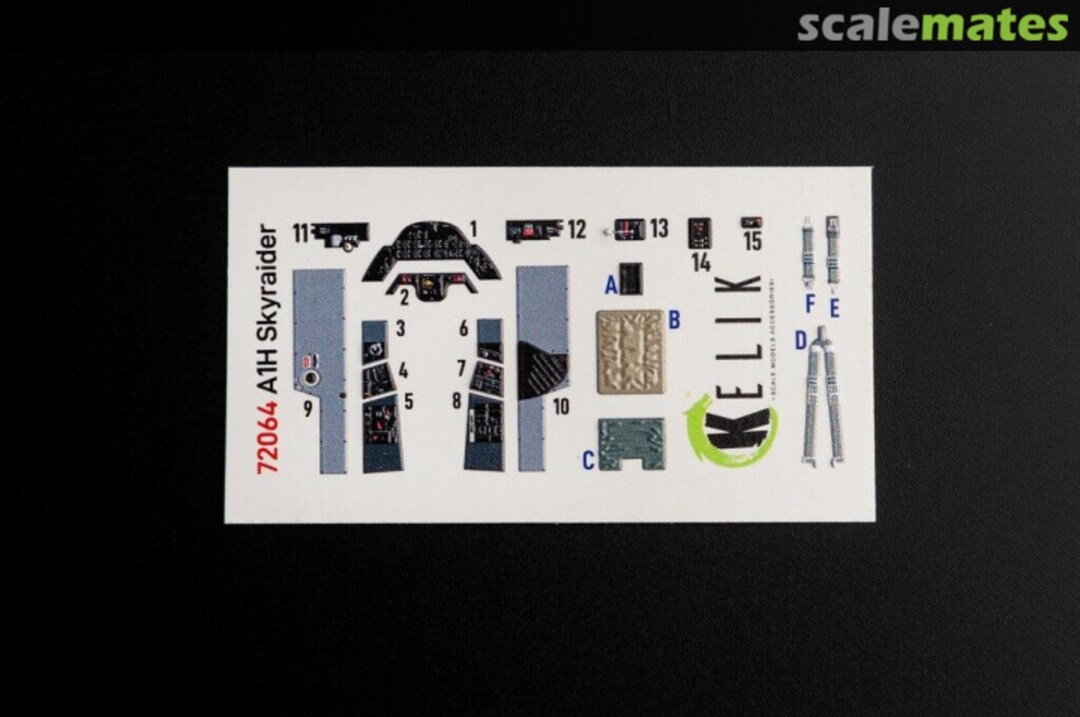 Boxart A-1H Skyraider interior 3D decals K72064 Kelik