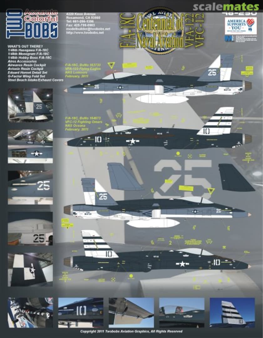 Boxart F/A-18C Centennial of Naval Aviation VFA-122 VFC-12 48-230 TwoBobs Aviation Graphics