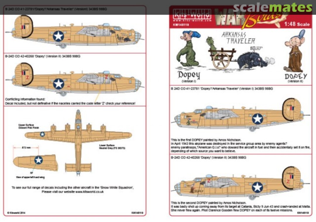 Boxart B-24D Liberators KW148119 Kits-World