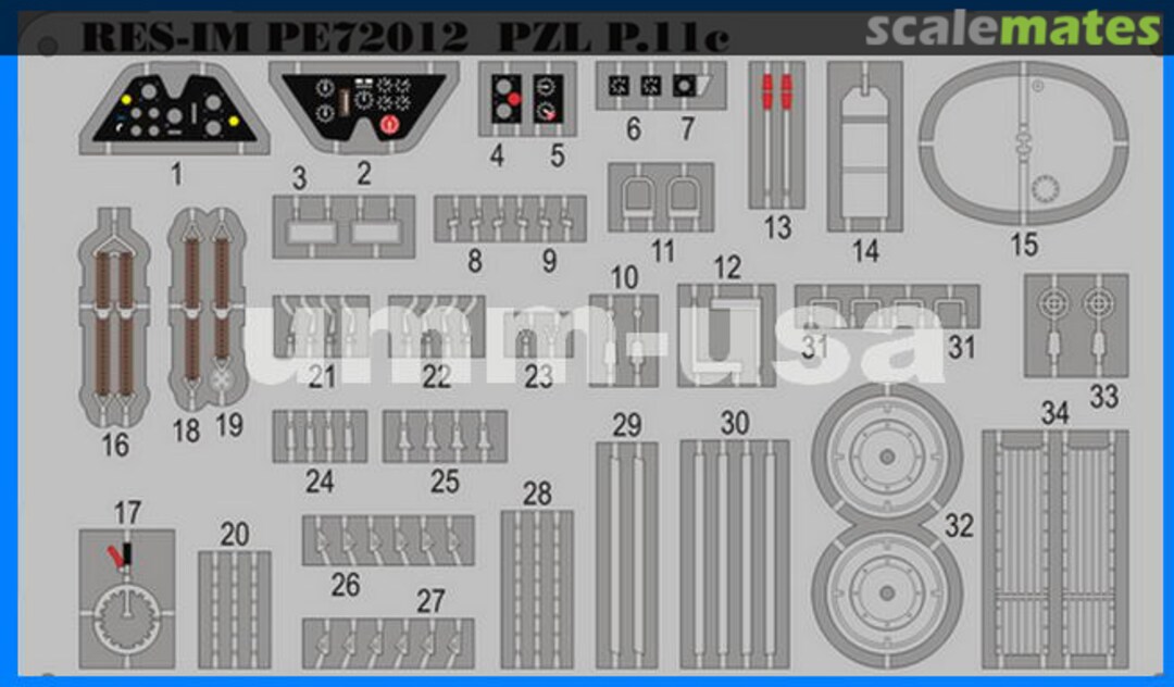 Boxart PZL P.11c Interior Detail-up Set PE72012 RES-IM