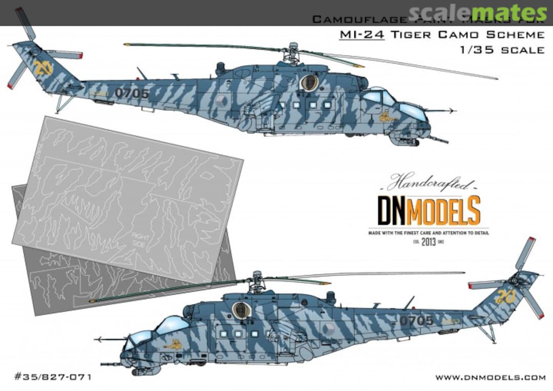 Boxart Camouflage Paint Masks for Mil Mi-24 Tiger Camo Scheme 1/35 35/827-071 DN Models