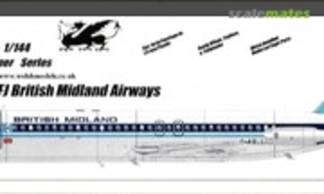 1:144 BAC 1-11 523FJ British Midland Airways (Welsh Models SL411P)