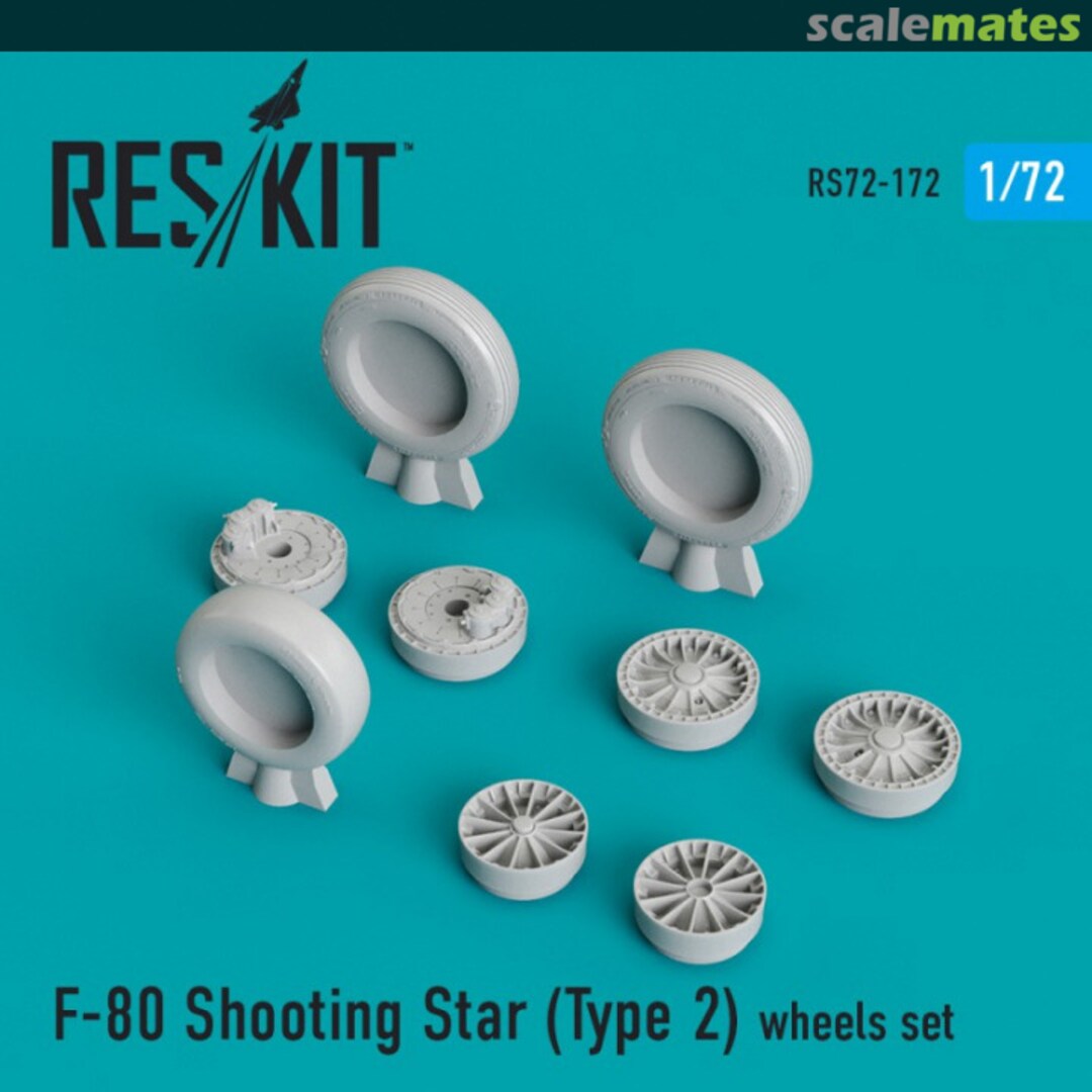 Boxart F-80B Shooting Star (Type 2) wheels set RS72-0172 ResKit