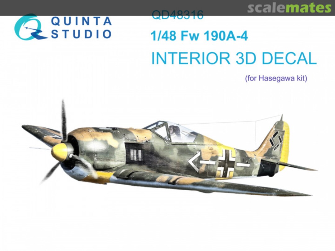 Boxart Fw 190A-4 interior 3D decals QD48316 Quinta Studio