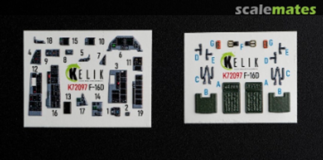 Boxart F-16D Interior 3d Decals K72097 Kelik