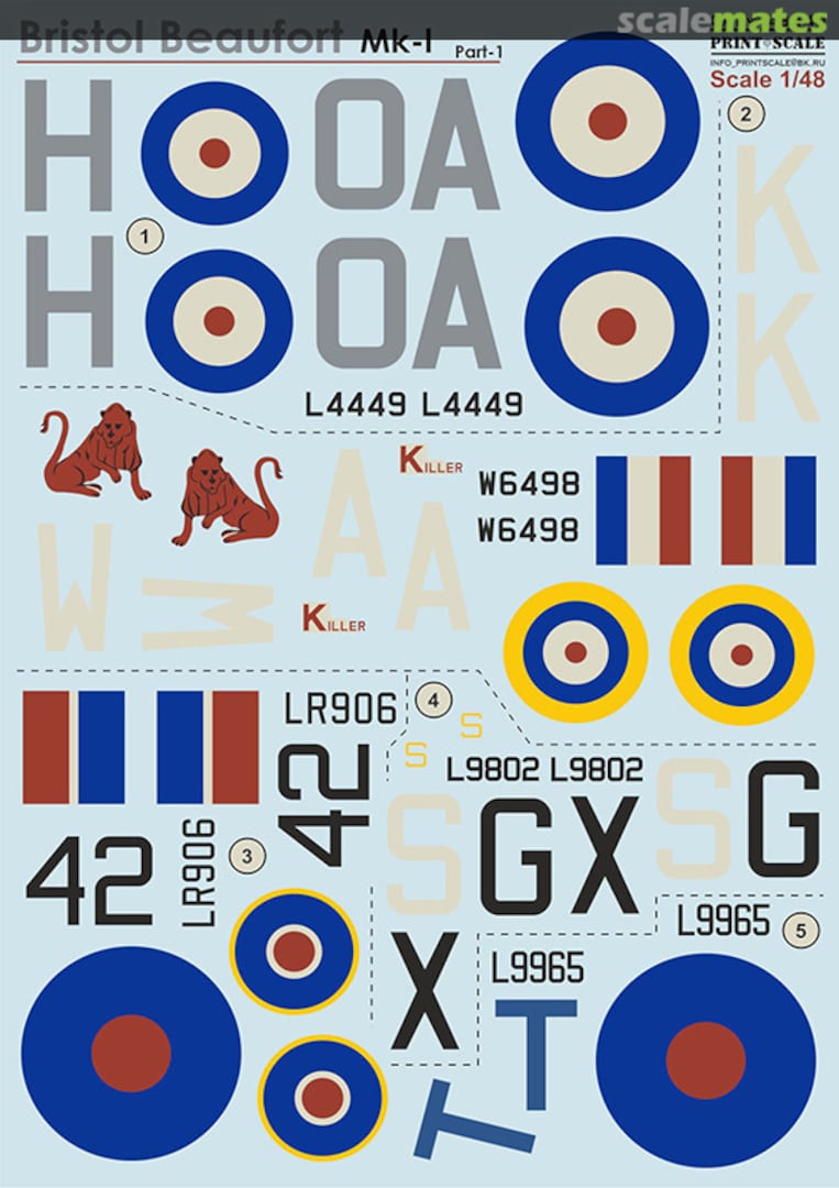 Contents Bristol Beaufort Mk I 48-140 Print Scale