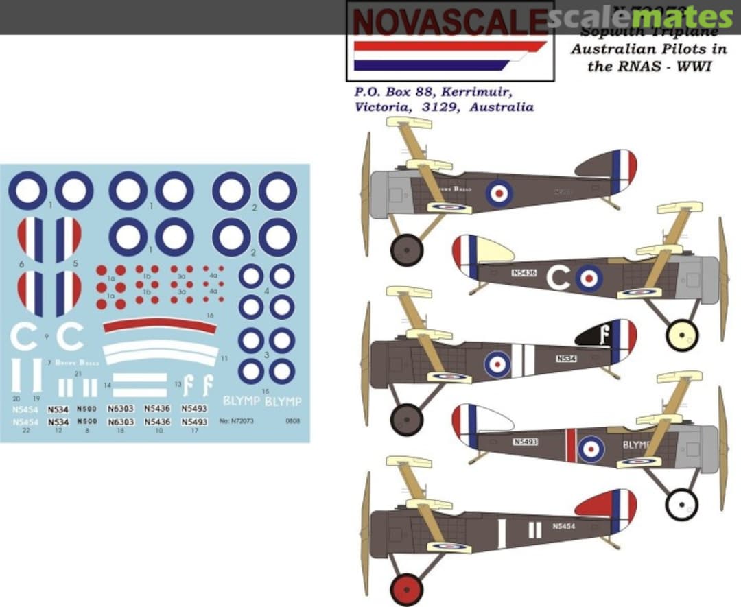 Boxart Sopwith Triplane - Australian Pilots in RNAS, WWI N-72073 Novascale