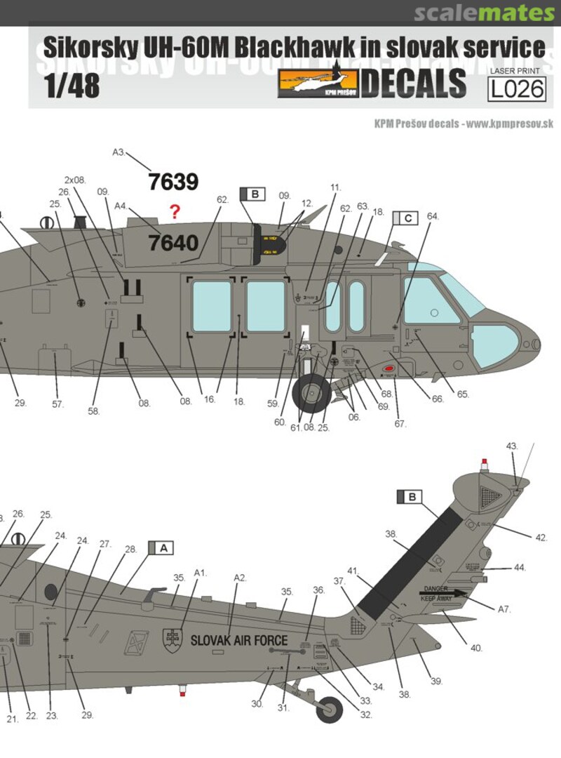 Boxart Sikorsky UH-60M Black Hawk in Slovak Service L026-48 KPM Prešov