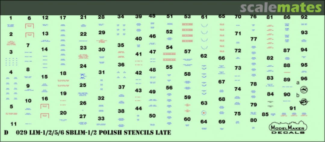 Boxart LiM-1/2/5/6/SBLim-1/2 Polish stencils late D72029 ModelMaker