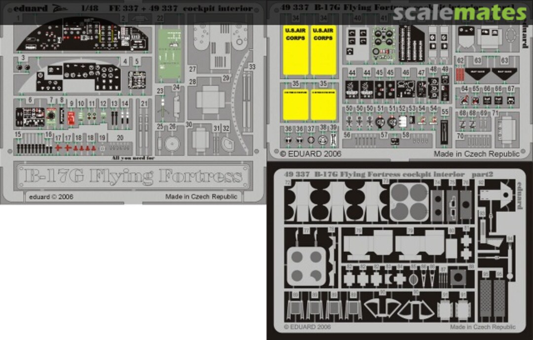 Boxart Boeing B-17G Flying Fortress - PE cockpit interior 49337 Eduard