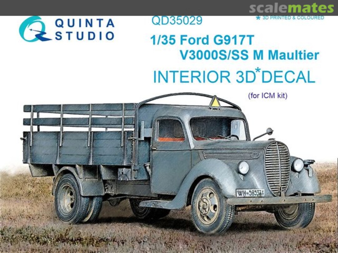 Boxart Ford G917T / V3000S/SS M Maultier interior 3D decals QD35029 Quinta Studio