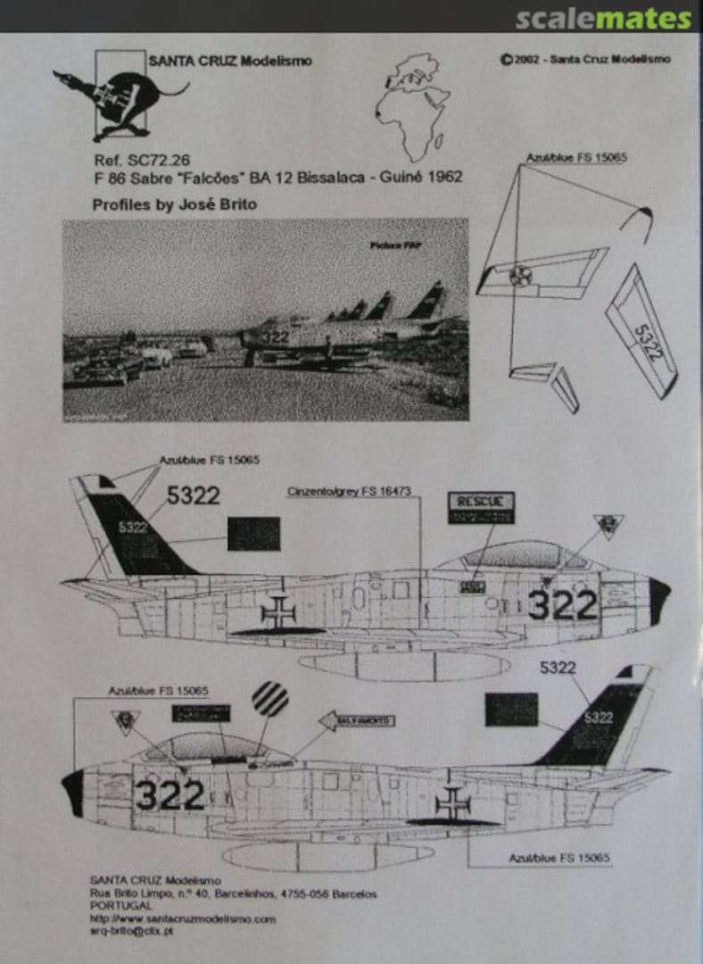 Boxart F-86 Sabre SC72.26 Santa Cruz Modelismo