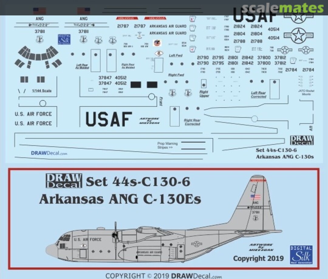 Boxart Arkansas Air National Guard C-130Es 44-C130-6 Draw Decal