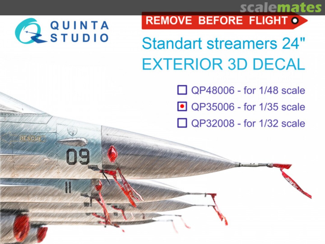 Boxart "Remove Before Flight" standart external streamer 24" exterior 3D decals QP35006 Quinta Studio