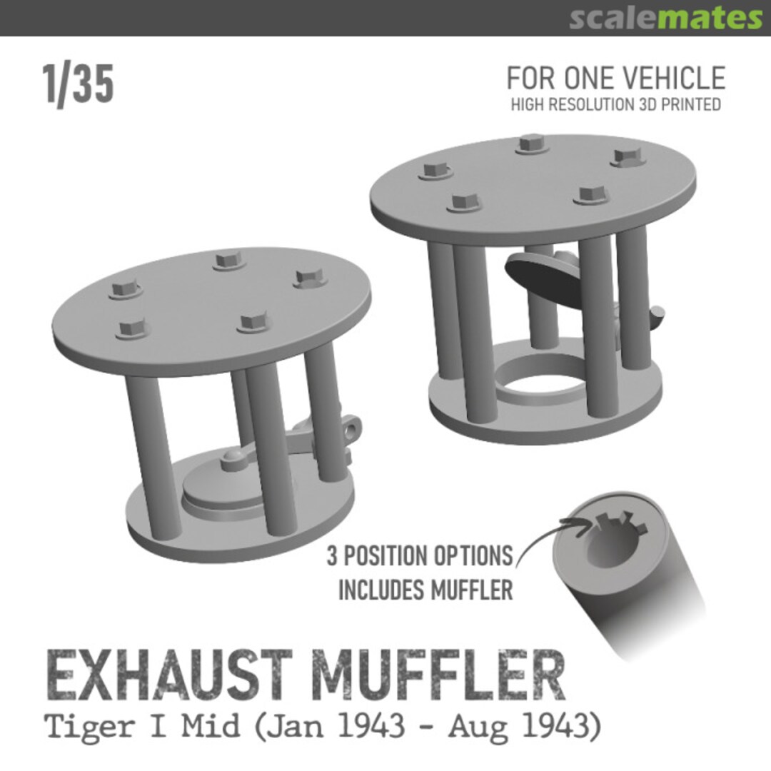 Boxart Exhaust Muffler Tiger I Mid (Jan 1943 - Aug 1943) for RFM FW35009 Unknown