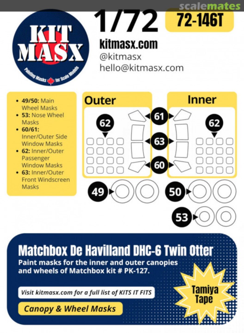 Boxart Matchbox De Havilland DHC-6 Twin Otter 72-146T Kit Masx