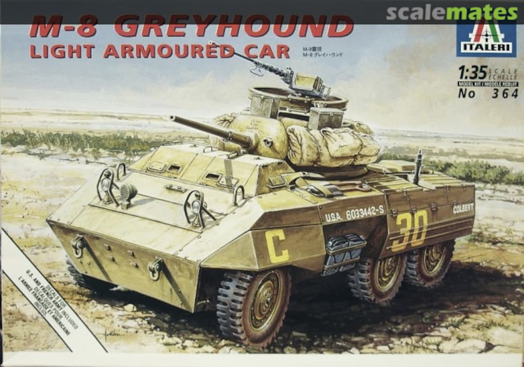 Boxart M-8 Greyhound Light Armoured Car 364 Italeri