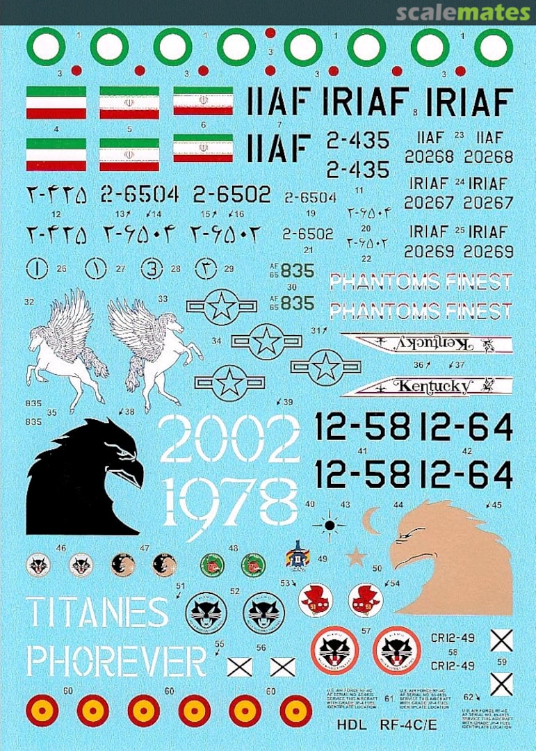 Boxart RF-4C/E Phantom 48-023 Hi-Decal Line