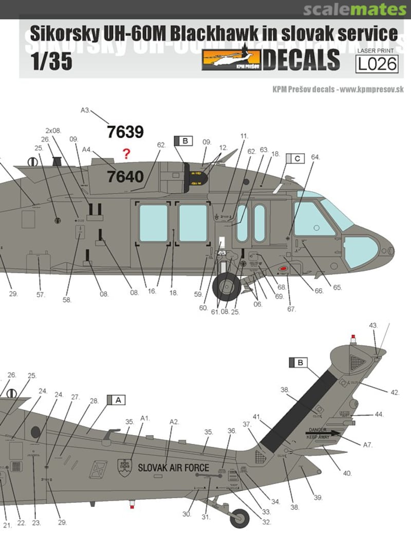 Boxart Sikorsky UH-60M Black Hawk in Slovak Service L026-35 KPM Prešov