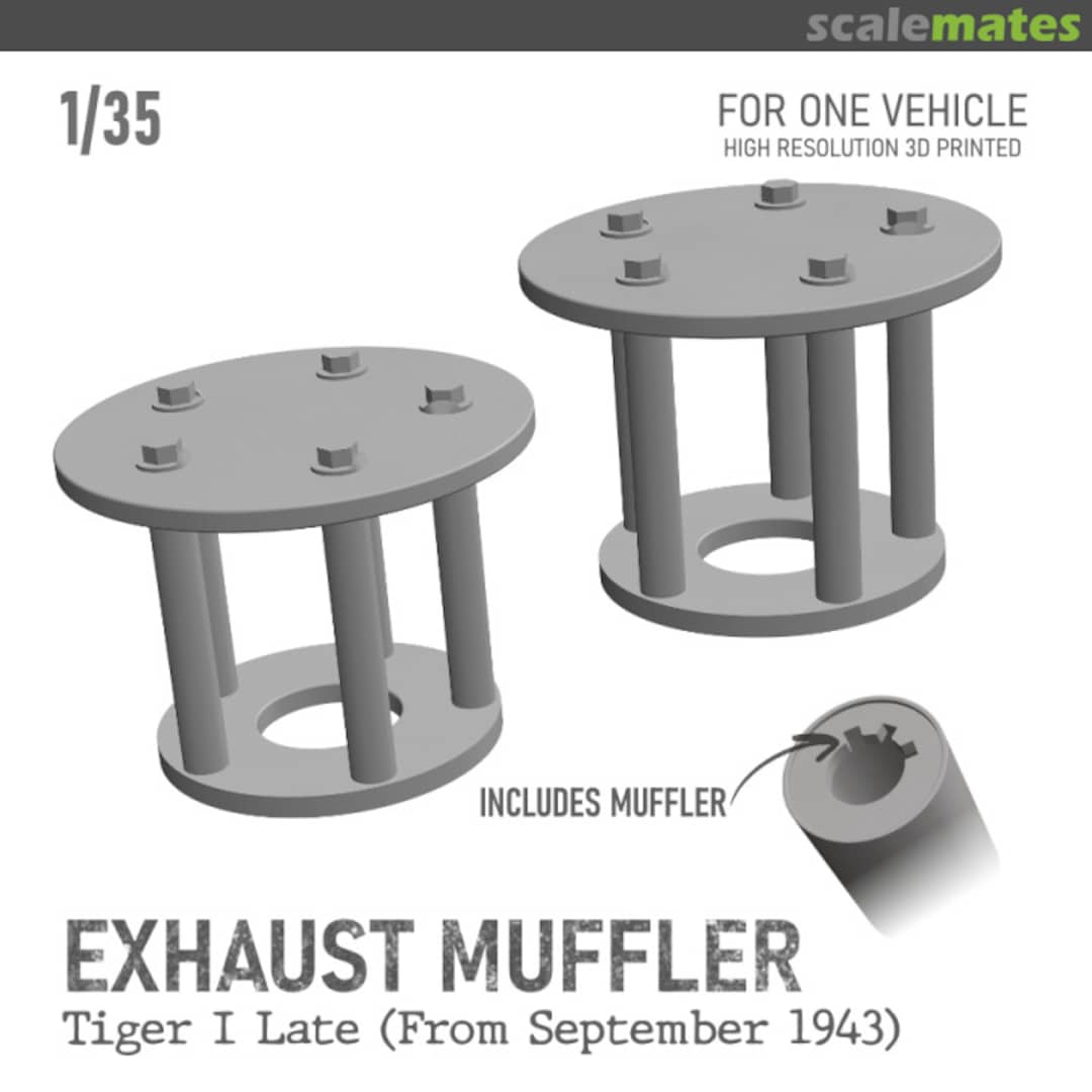 Boxart Exhaust Muffler Tiger I Late (From September 1943) for TAKOM FW35010 Fibelworks