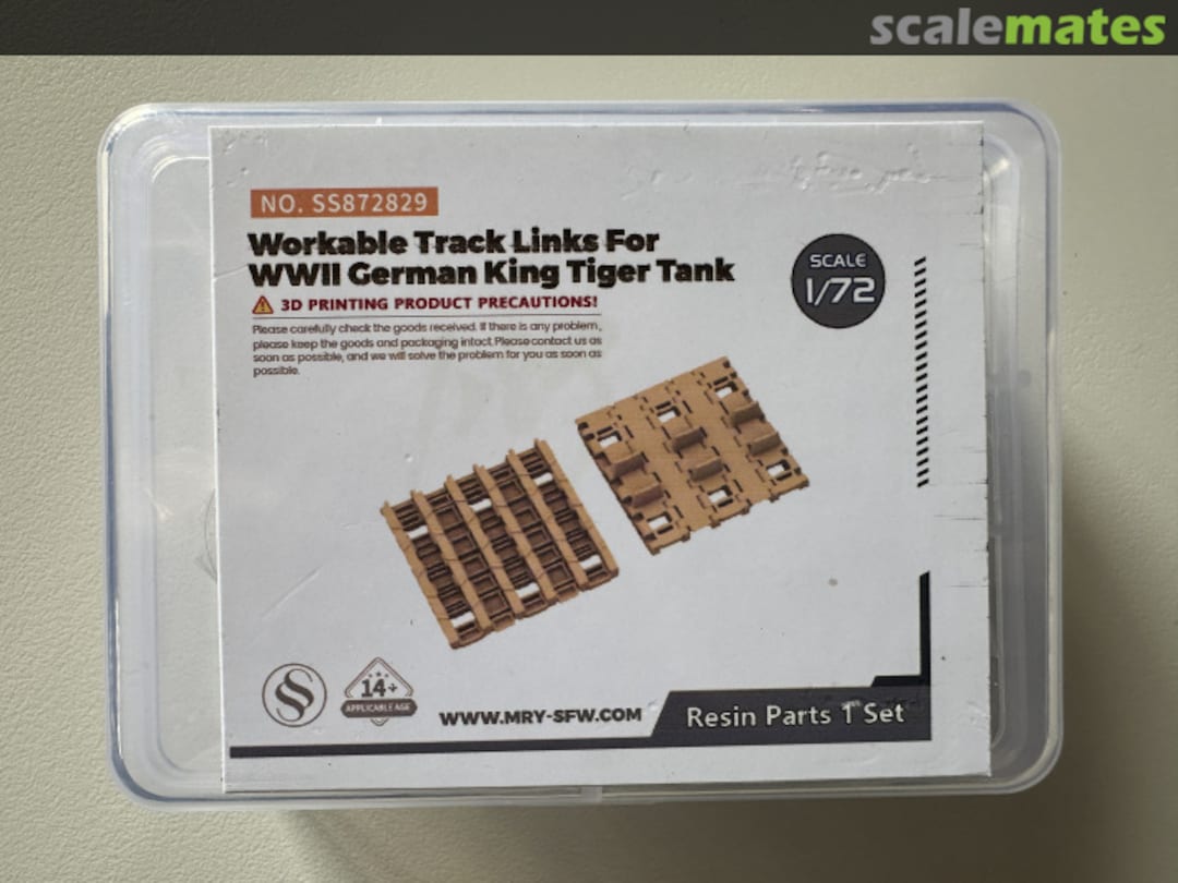 Boxart Workable Track Links for WWII German King Tiger Tank SS872829 SSMODEL