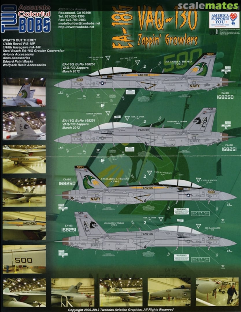 Boxart EA-18G VAQ-130 Zappin' Growlers 48-241 TwoBobs Aviation Graphics