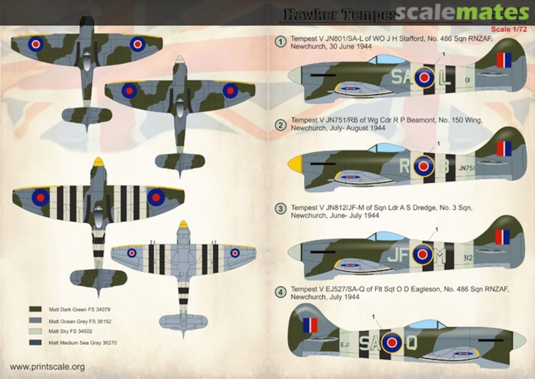 Boxart Hawker Tempest Mk.V 72-273 Print Scale